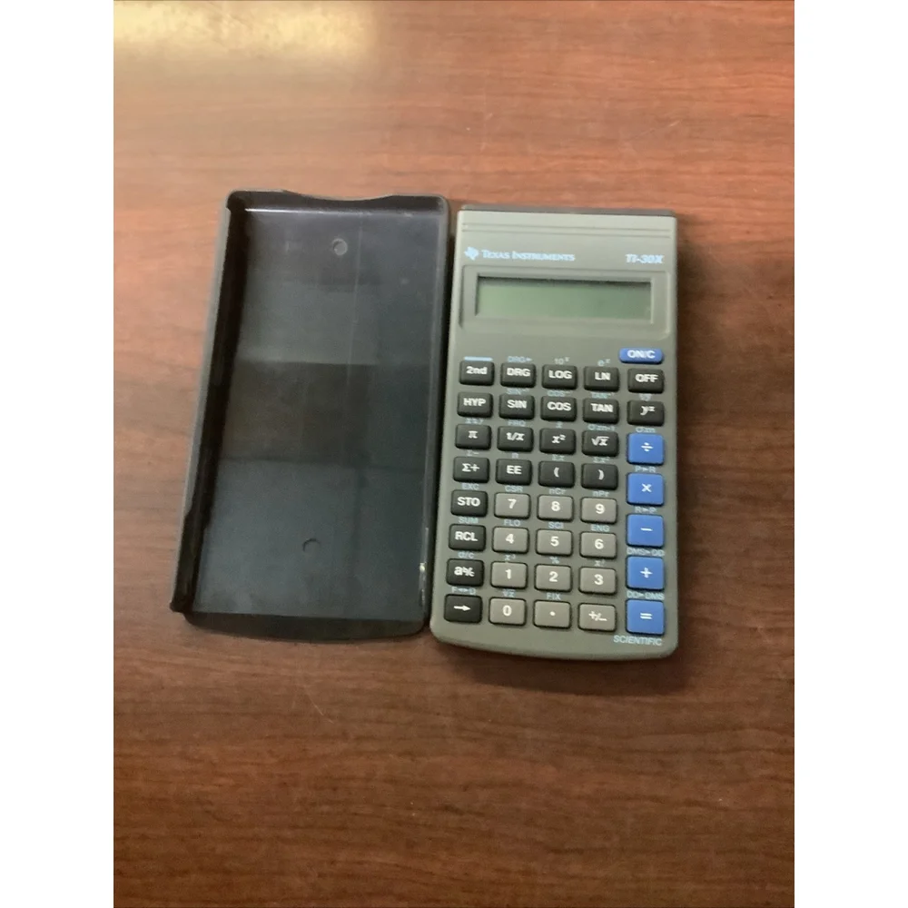 Texas Instruments TI 30X Calculator LCD Gray With Cover For Parts